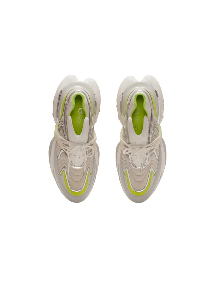 Unicorn Wave Sneakers In Neoprene And Calfskin Yellow Men Balmain Sneakers
