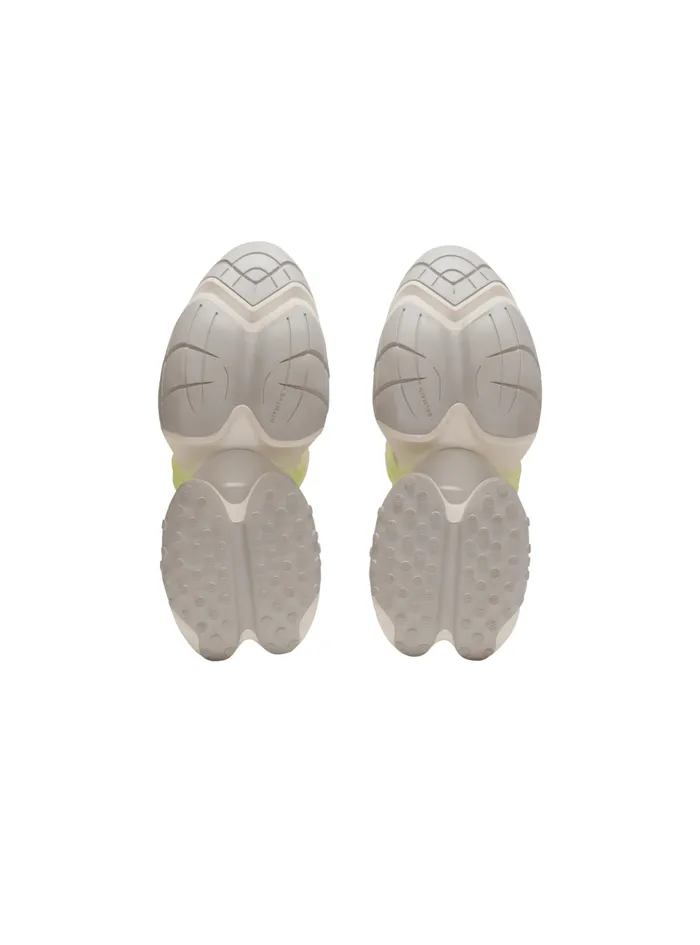 Unicorn Wave Sneakers In Neoprene And Calfskin Yellow Men Balmain Sneakers