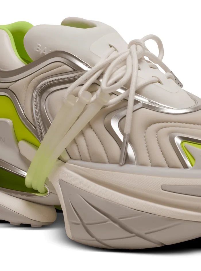 Unicorn Wave Sneakers In Neoprene And Calfskin Yellow Men Balmain Sneakers
