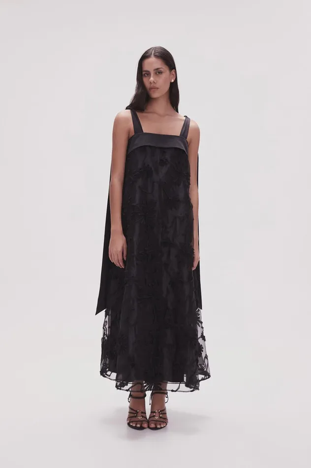 Ursula Midi Dress Black Women Aje Black Dresses