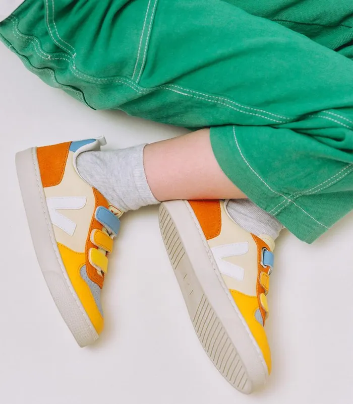 VEJA V10 Kids V10 LEATHER MULTICO SUN