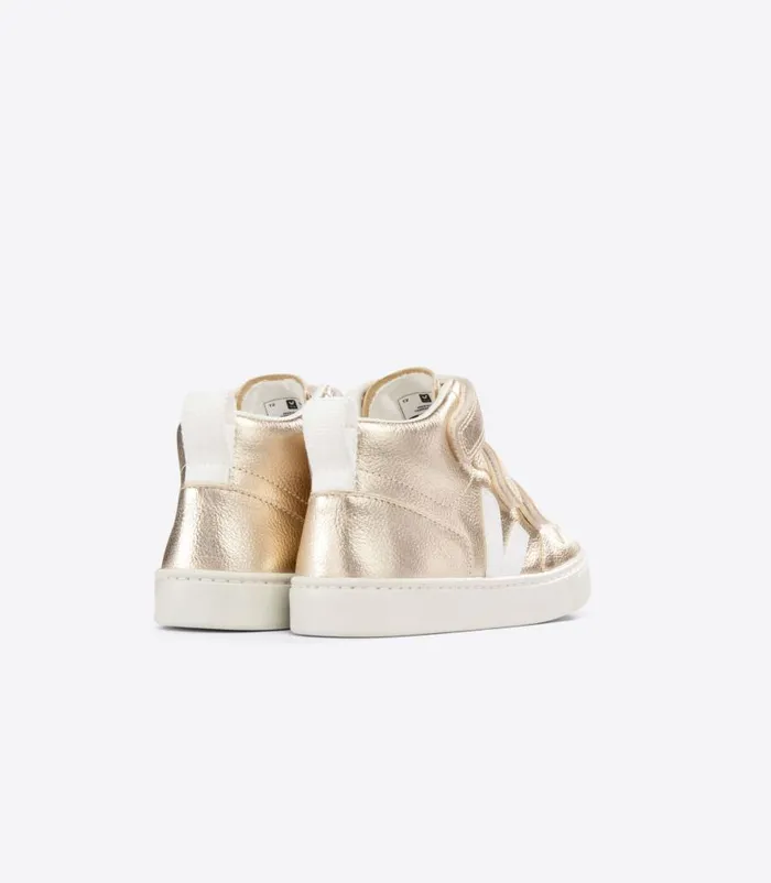 VEJA V10 Mid Kids V10 MID LEATHER PLATINE WHITE