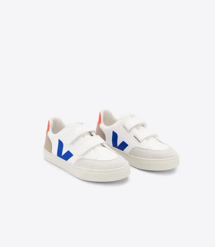 VEJA V12 Kids V12 LEATHER WHITE MULTICO MIEL