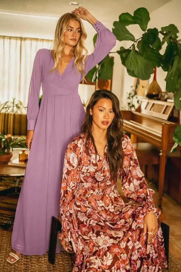 Veronica Maxi Dress In Lilac 8211 FINAL SALE Lilac Women Bohme Dresses