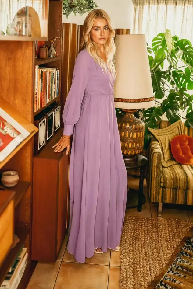 Veronica Maxi Dress In Lilac 8211 FINAL SALE Lilac Women Bohme Dresses