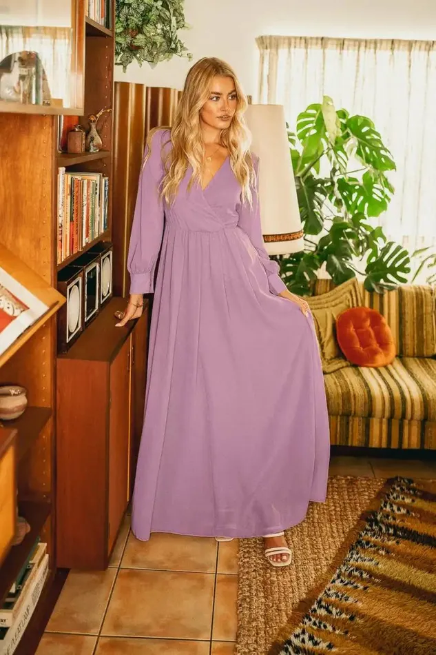Veronica Maxi Dress In Lilac 8211 FINAL SALE Lilac Women Bohme Dresses