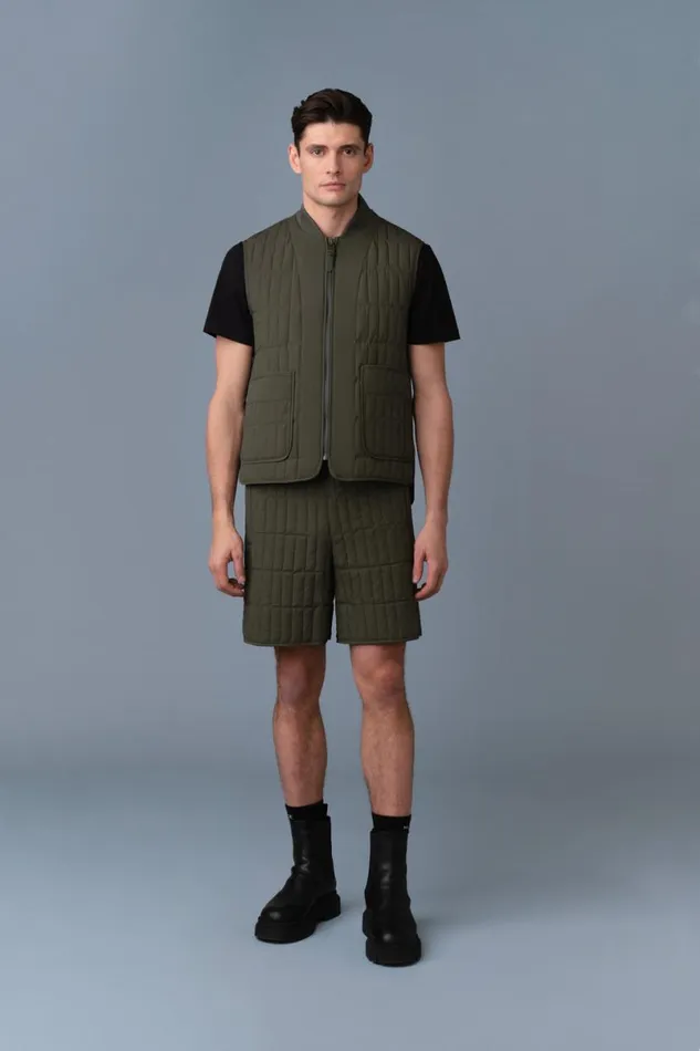 Vests Men Mackage LEVI Light Down Vertical Quilted Vest Light Military Vests Men Mackage LEVI Light Down Vertical Quilted Vest Light Military