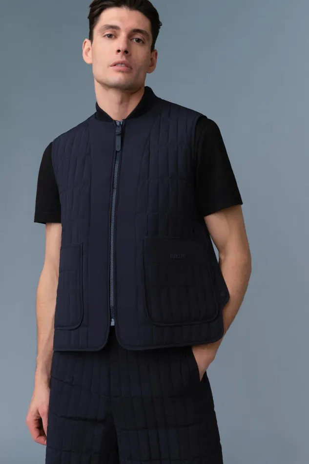 Vests Men Mackage LEVI Light Down Vertical Quilted Vest Light Military Vests Men Mackage LEVI Light Down Vertical Quilted Vest Light Military