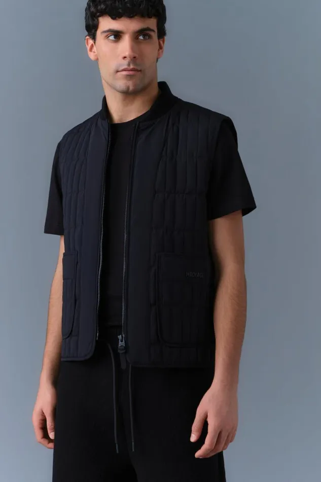 Vests Men Mackage LEVI Light Down Vertical Quilted Vest Light Military Vests Men Mackage LEVI Light Down Vertical Quilted Vest Light Military