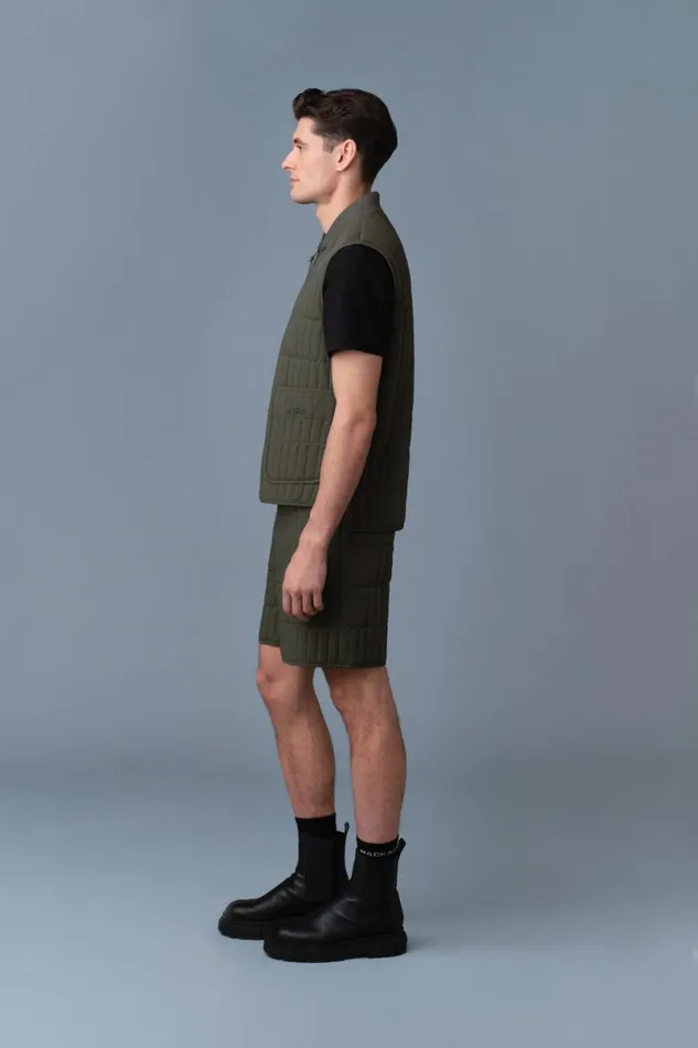 Vests Men Mackage LEVI Light Down Vertical Quilted Vest Light Military Vests Men Mackage LEVI Light Down Vertical Quilted Vest Light Military