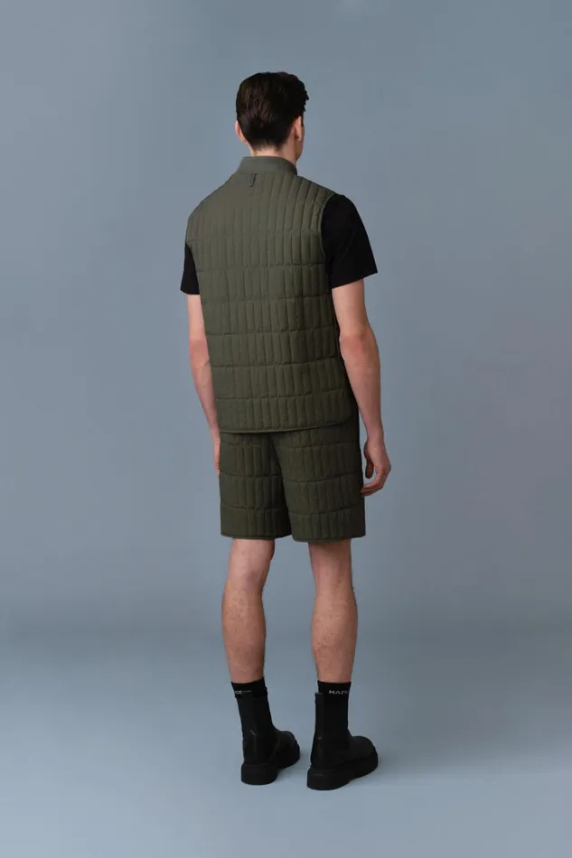 Vests Men Mackage LEVI Light Down Vertical Quilted Vest Light Military Vests Men Mackage LEVI Light Down Vertical Quilted Vest Light Military