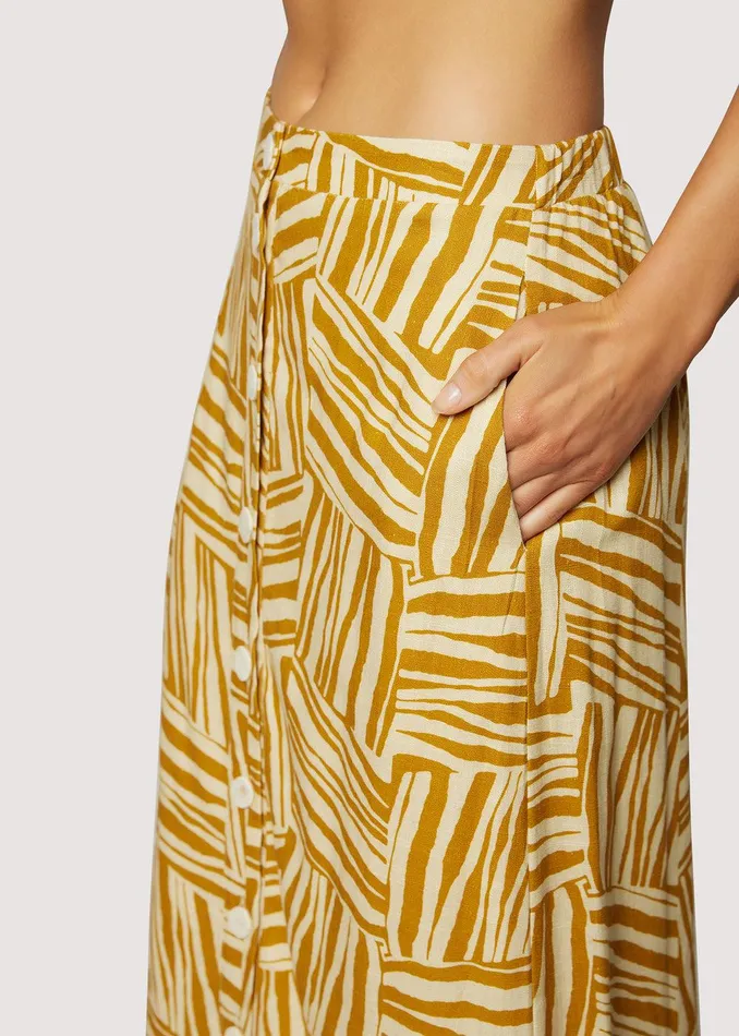 Vintage Vacay Maxi Skirt Orangewhitegraphic Women Lost Wander Skirts