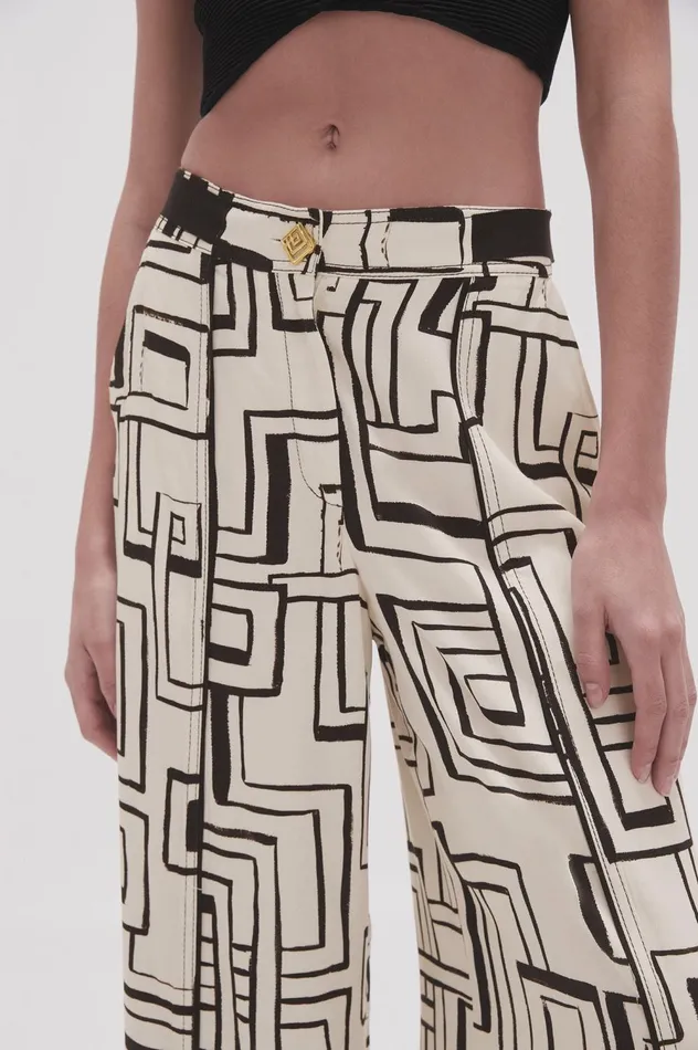 Vortex Split Leg Pant Abstract Penrose Women Aje Pants