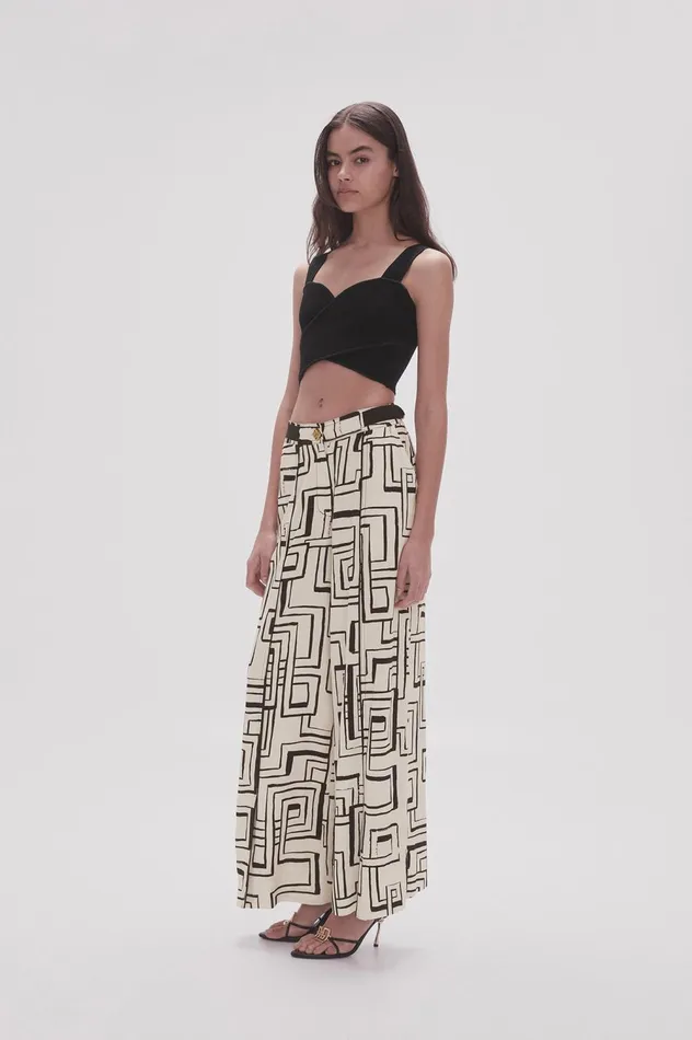 Vortex Split Leg Pant Abstract Penrose Women Aje Pants