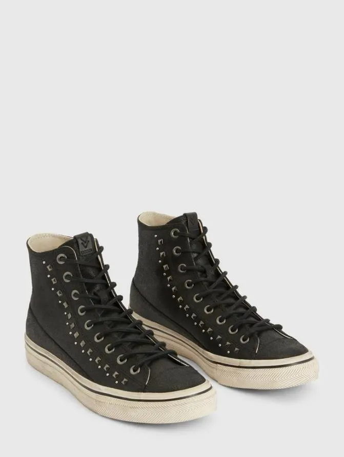VULC MULTI STUD MID TOP Black ShoesLeather John Varvatos Leather Sneakers