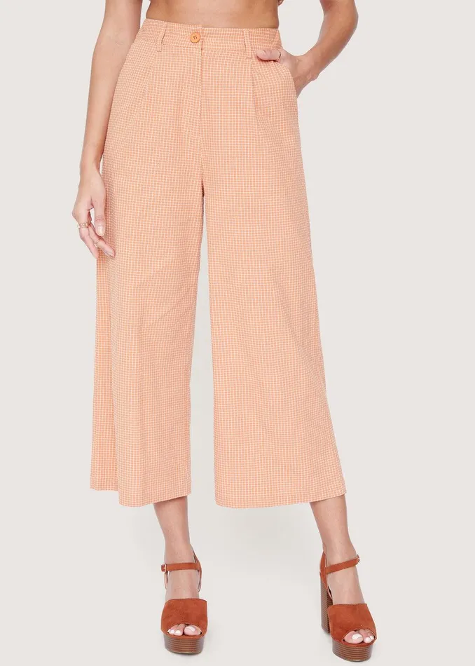 Where The Heart Is Culotte Orangegingham Women Lost Wander Pants And Shorts