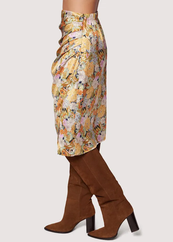 Wildflower Dusk Midi Skirt Olivemultifloral Women Lost Wander Skirts