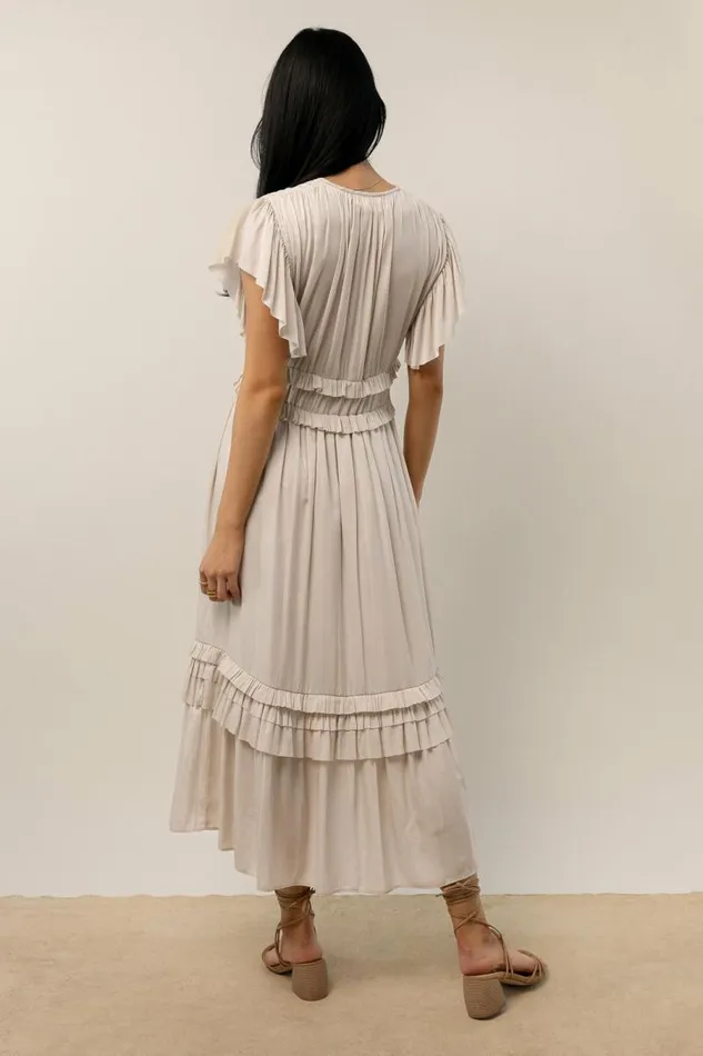 Willa Ruffle Dress In Ivory Ivory Women Bohme Dresses