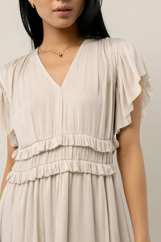 Willa Ruffle Dress In Ivory Ivory Women Bohme Dresses