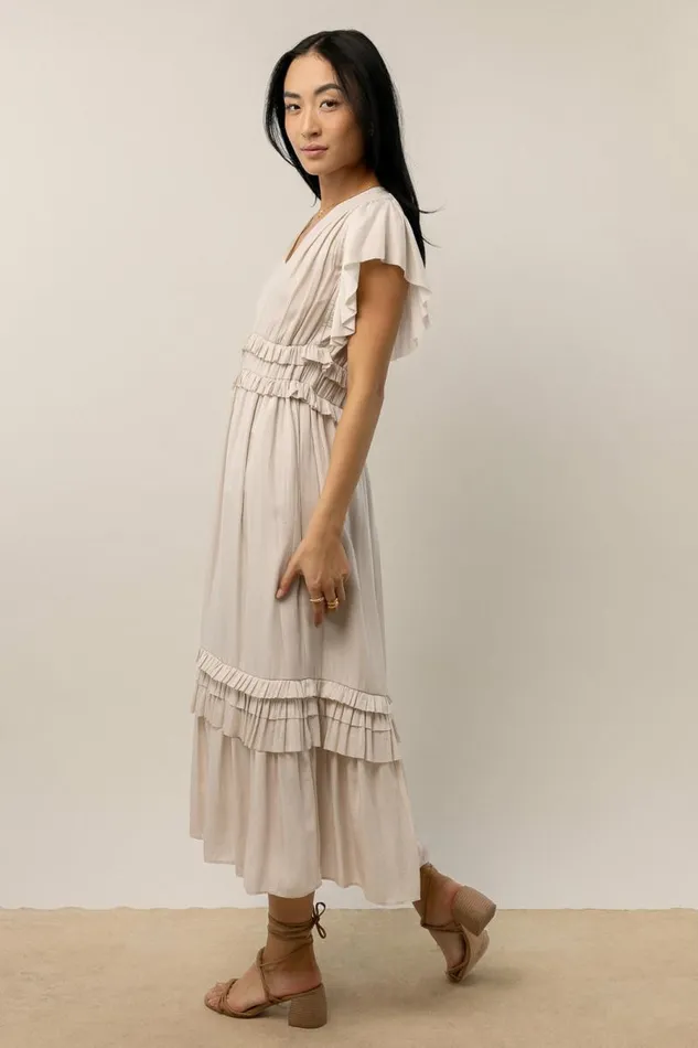 Willa Ruffle Dress In Ivory Ivory Women Bohme Dresses