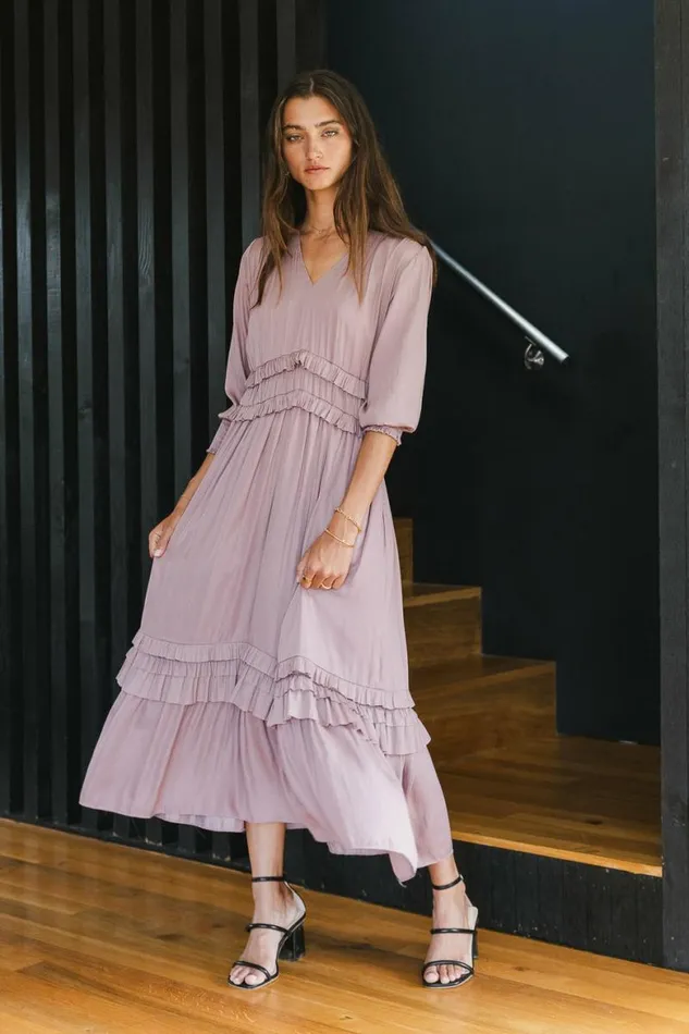 Willa Sleeved Ruffle Dress In Lavender Lavender Women Bohme Dresses
