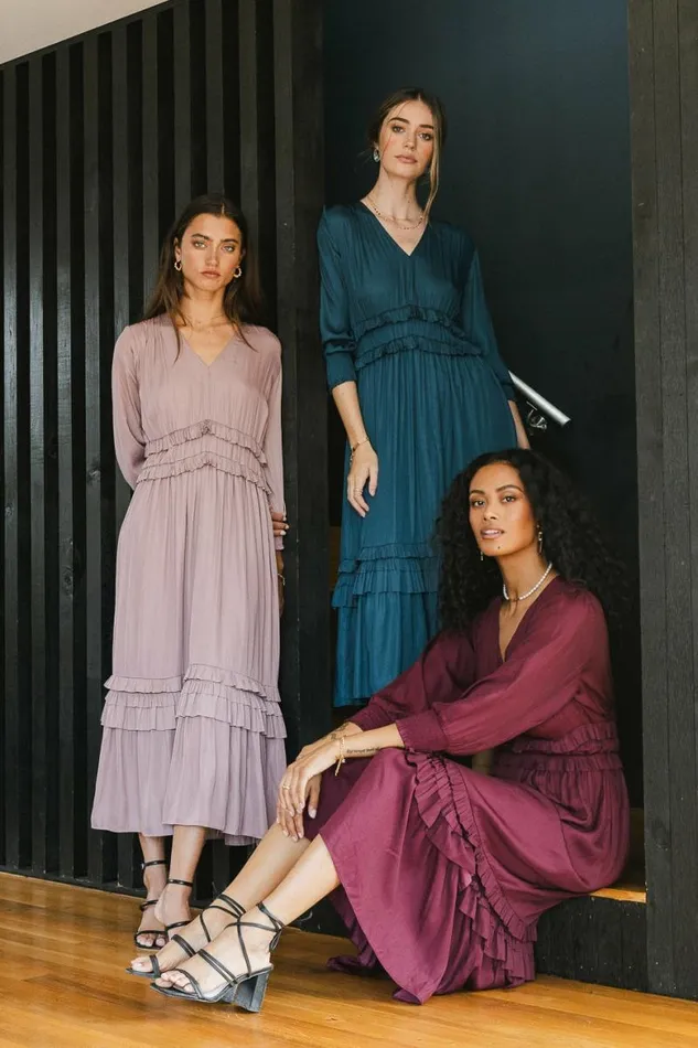 Willa Sleeved Ruffle Dress In Lavender Lavender Women Bohme Dresses