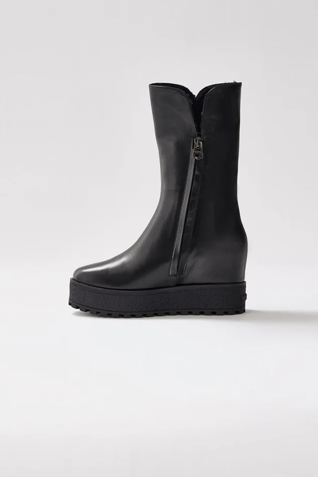 Winter Boots Women Mackage NOBLE Shearlinglined Wedge R Leather Boot For Women Black