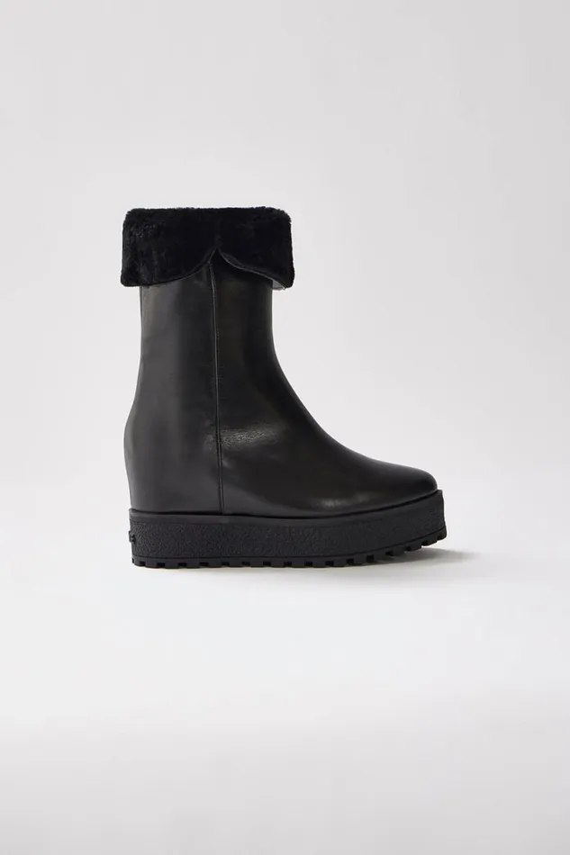 Winter Boots Women Mackage NOBLE Shearlinglined Wedge R Leather Boot For Women Black