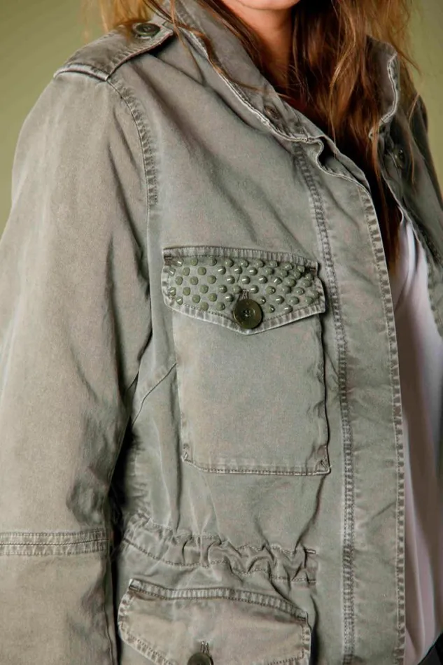 Woman Eva Field Jacket In Cotton With Studs Mason039s Jackets