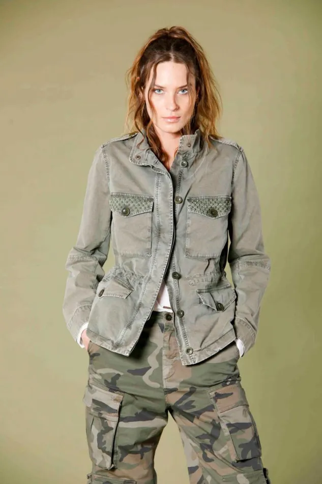 Woman Eva Field Jacket In Cotton With Studs Mason039s Jackets