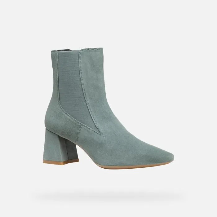 Woman Geox Ankle Boots GISELDA WOMAN Sage Medium Heel Ankle Boots Sage