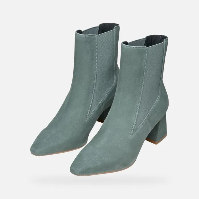 Woman Geox Ankle Boots GISELDA WOMAN Sage Medium Heel Ankle Boots Sage