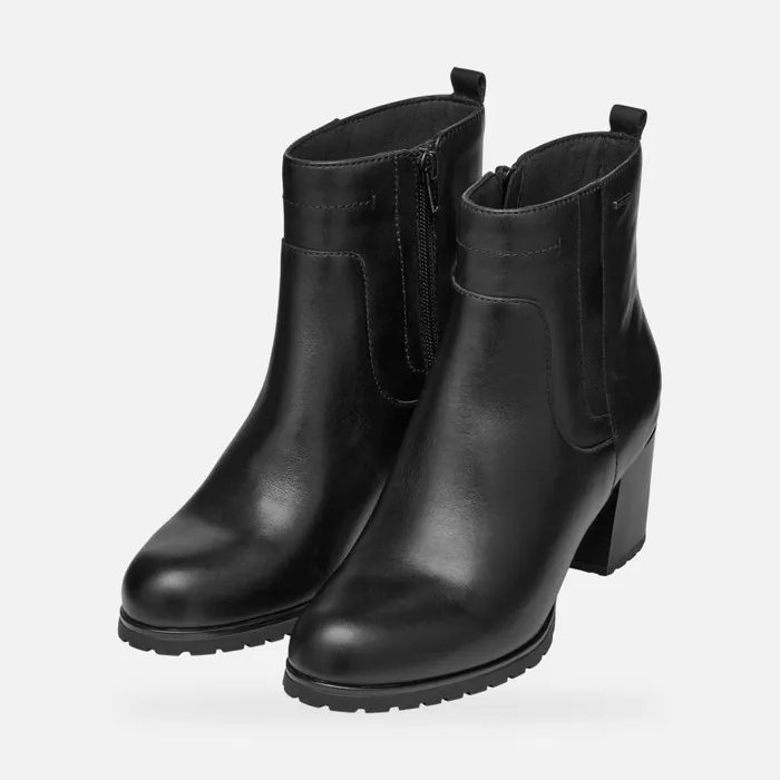 Woman Geox Ankle Boots NEW LISE ABX WOMAN Black Waterproof Ankle Boots Black