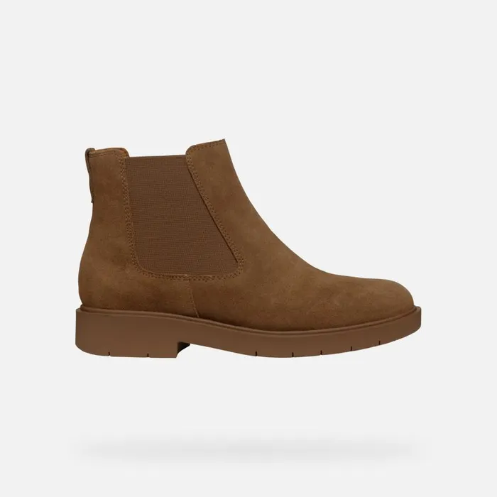 Woman Geox Ankle Boots SPHERICA EC1 WOMAN Mud Chelsea Boots Mud