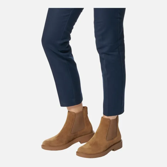 Woman Geox Ankle Boots SPHERICA EC1 WOMAN Mud Chelsea Boots Mud