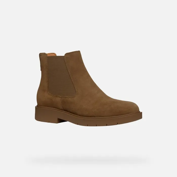 Woman Geox Ankle Boots SPHERICA EC1 WOMAN Mud Chelsea Boots Mud