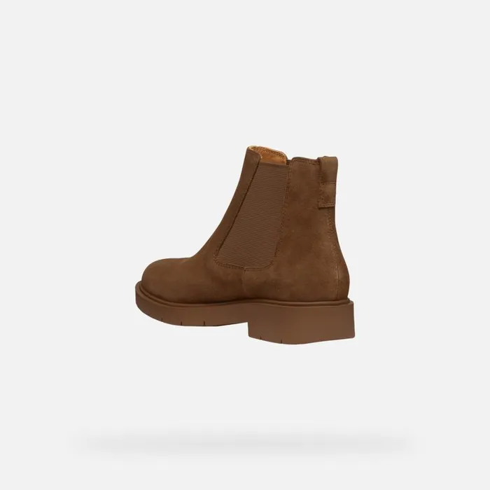Woman Geox Ankle Boots SPHERICA EC1 WOMAN Mud Chelsea Boots Mud