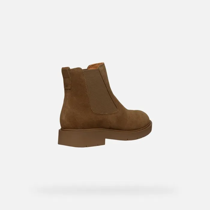 Woman Geox Ankle Boots SPHERICA EC1 WOMAN Mud Chelsea Boots Mud