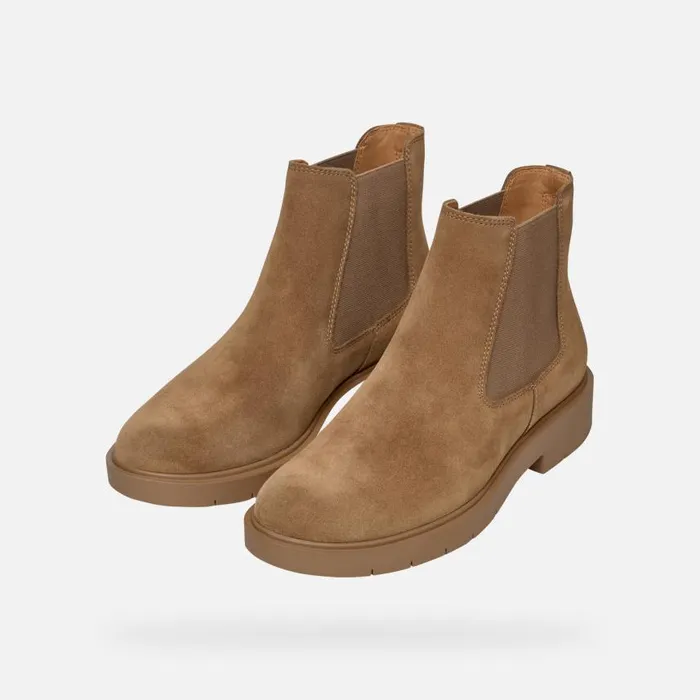Woman Geox Ankle Boots SPHERICA EC1 WOMAN Mud Chelsea Boots Mud