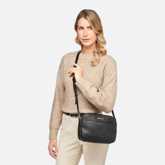 Woman Geox Bags CELESTYE WOMAN Black Crossbody Bag Black