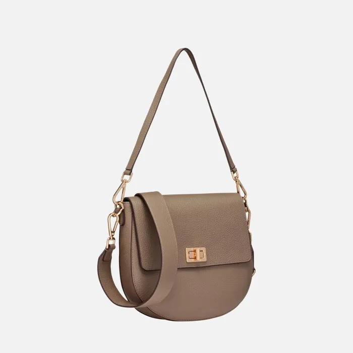 Woman Geox Bags FLAVIE WOMAN Taupe Crossbody Bag Taupe