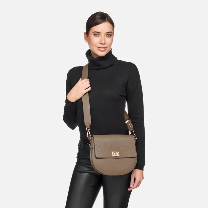 Woman Geox Bags FLAVIE WOMAN Taupe Crossbody Bag Taupe