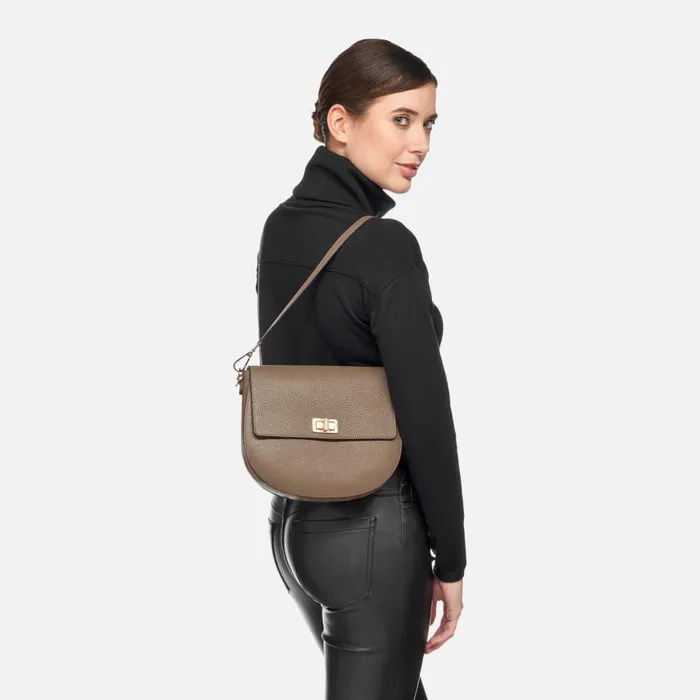 Woman Geox Bags FLAVIE WOMAN Taupe Crossbody Bag Taupe