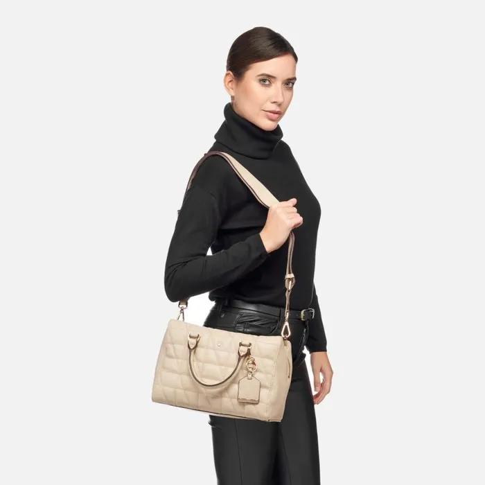 Woman Geox Bags SAFFIRIA WOMAN Off White Handbag Off White