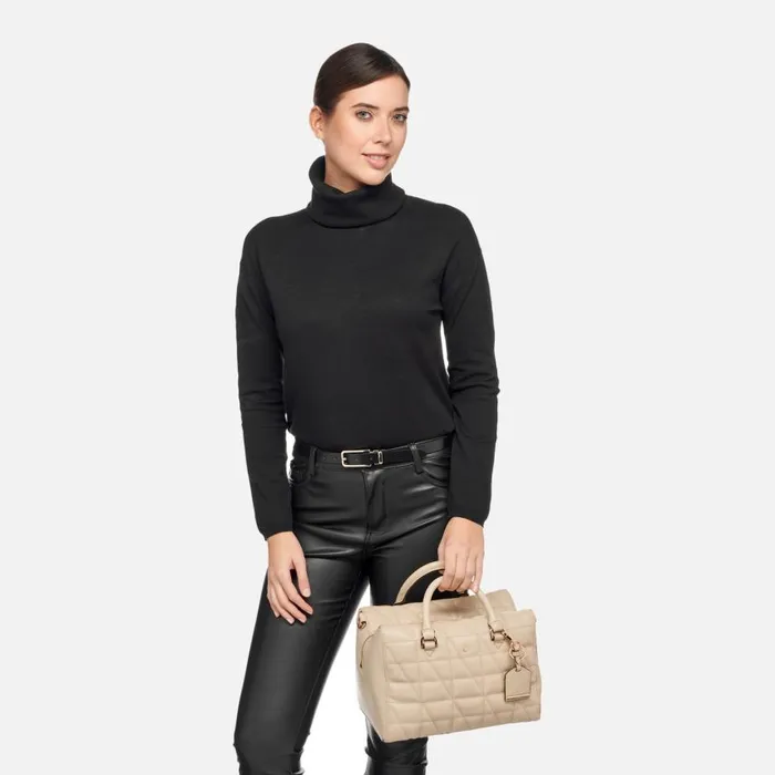 Woman Geox Bags SAFFIRIA WOMAN Off White Handbag Off White
