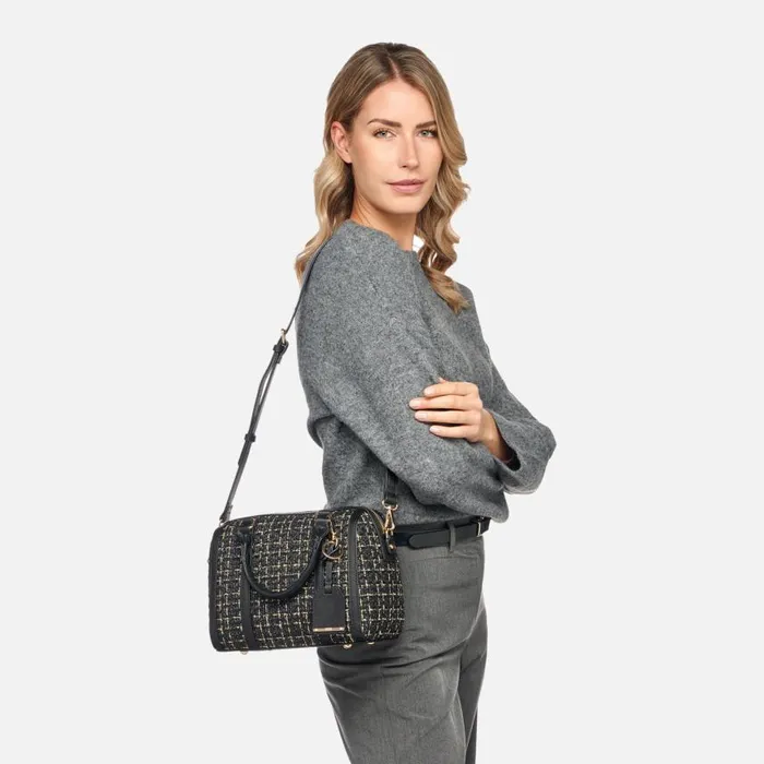 Woman Geox Bags ZENE S WOMAN BlackGold Handbag Blackgold