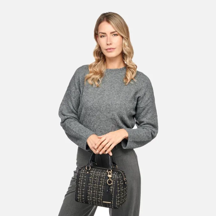 Woman Geox Bags ZENE S WOMAN BlackGold Handbag Blackgold