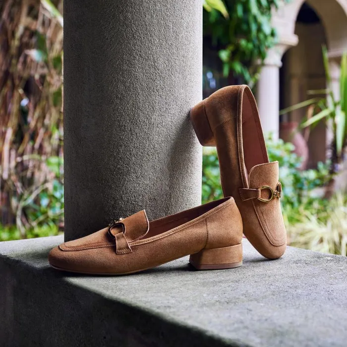 Woman Geox Loafers DHYALMA WOMAN Ochre Leather Loafers Ochre