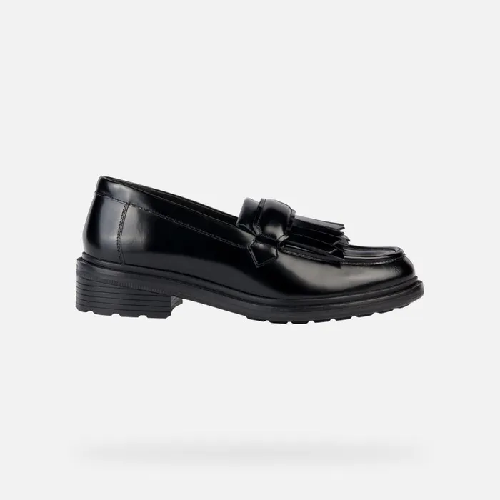Woman Geox Loafers WALK PLEASURE C Leather Loafers Black Woman Geox Black