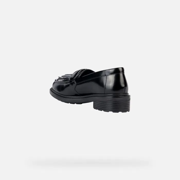 Woman Geox Loafers WALK PLEASURE C Leather Loafers Black Woman Geox Black